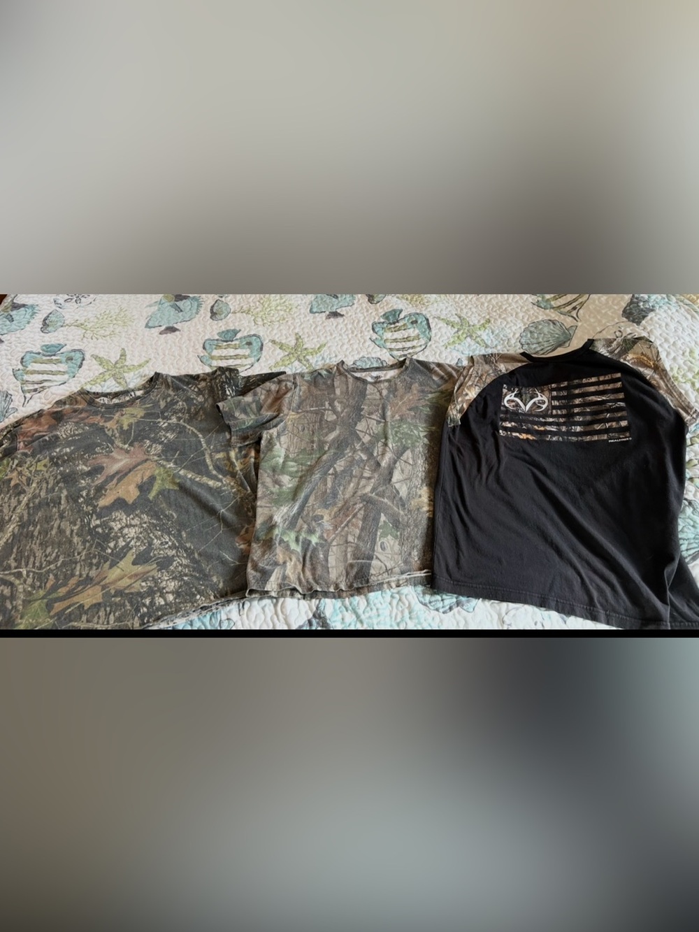 Mens Camo Short Sleeve T-Shirt trio- Black and Green